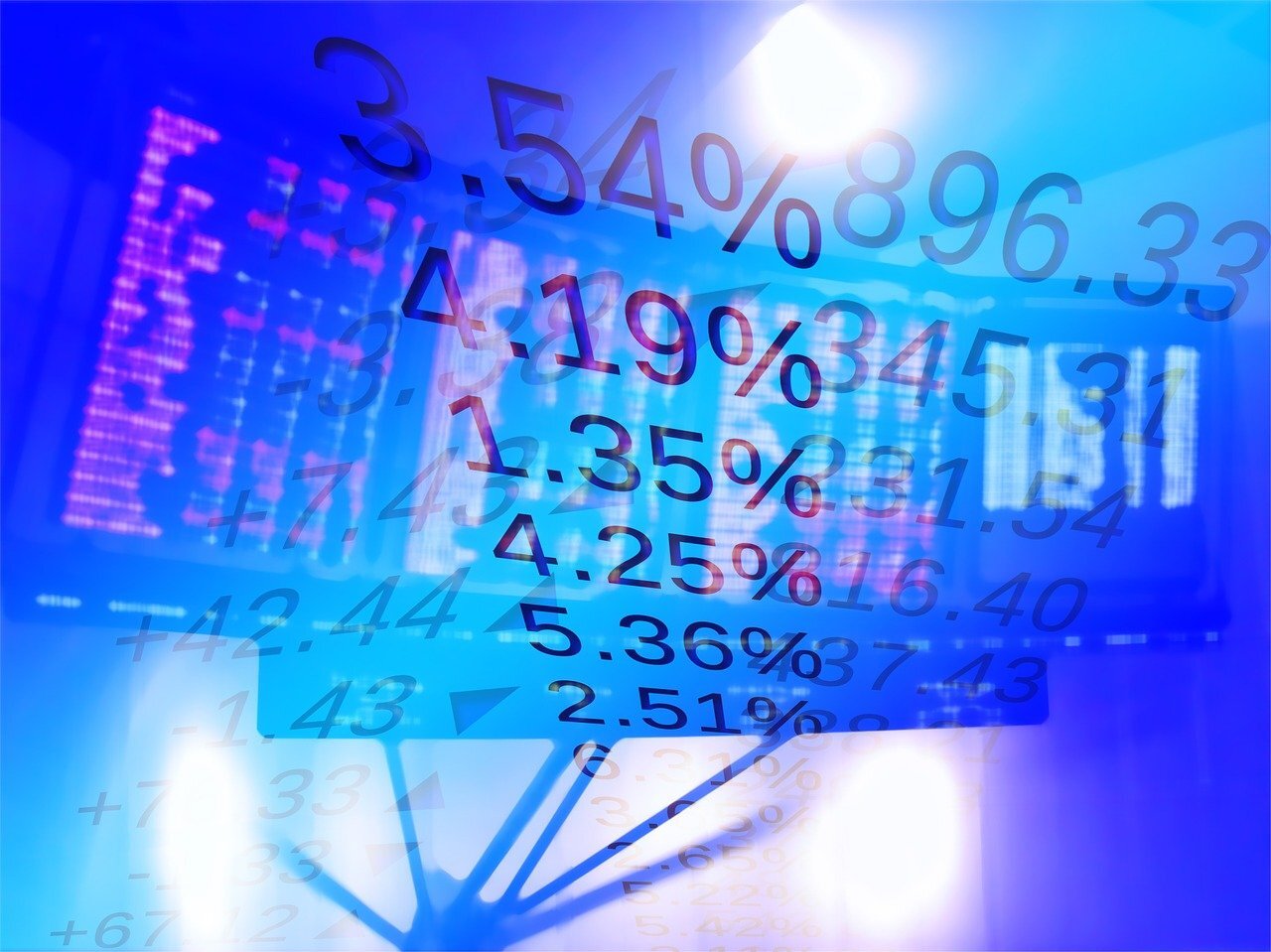 Graphic illustrating numbers of a stock exchange